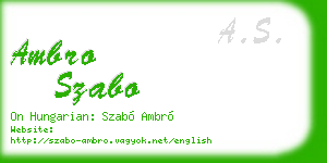 ambro szabo business card